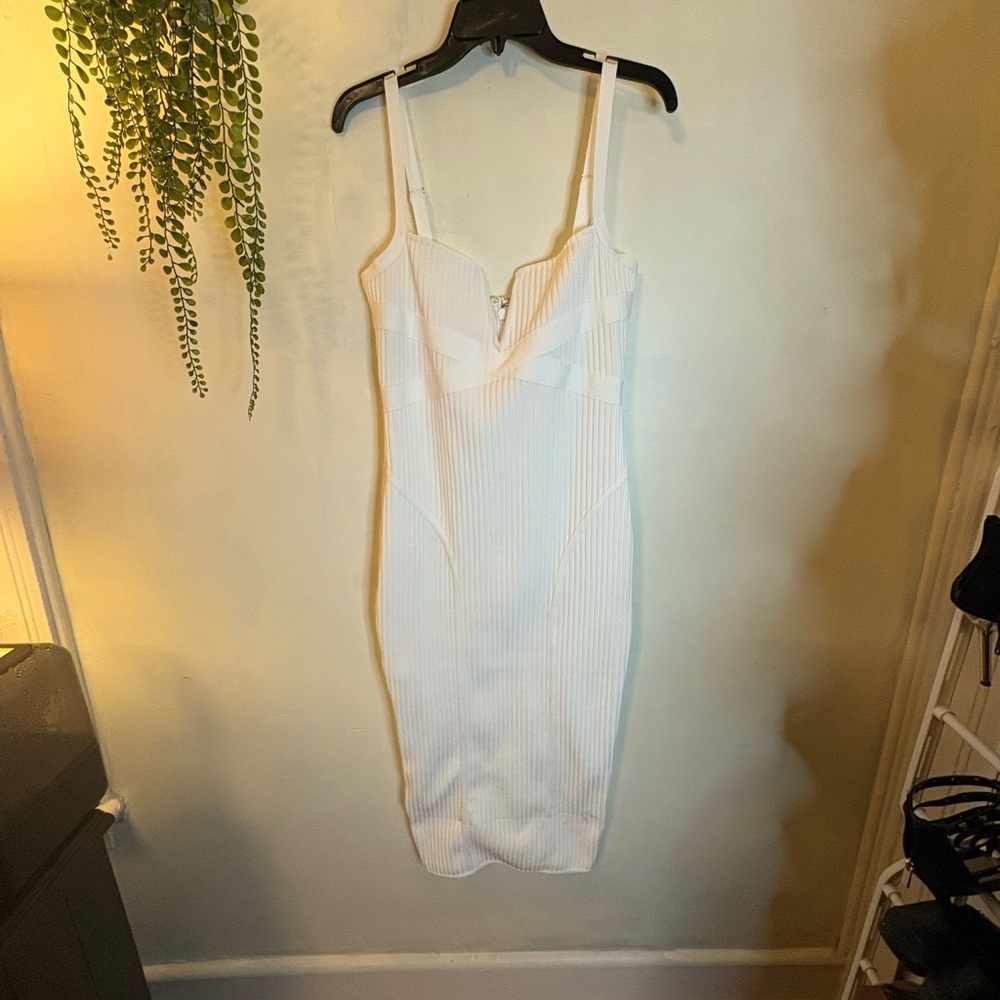 Fashion Nova White Bandage Midi Dress